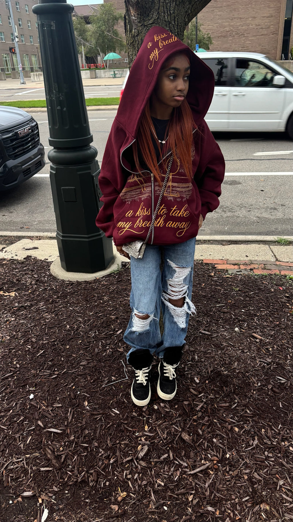 Delicate Feelings Hoodie (Burgandy)