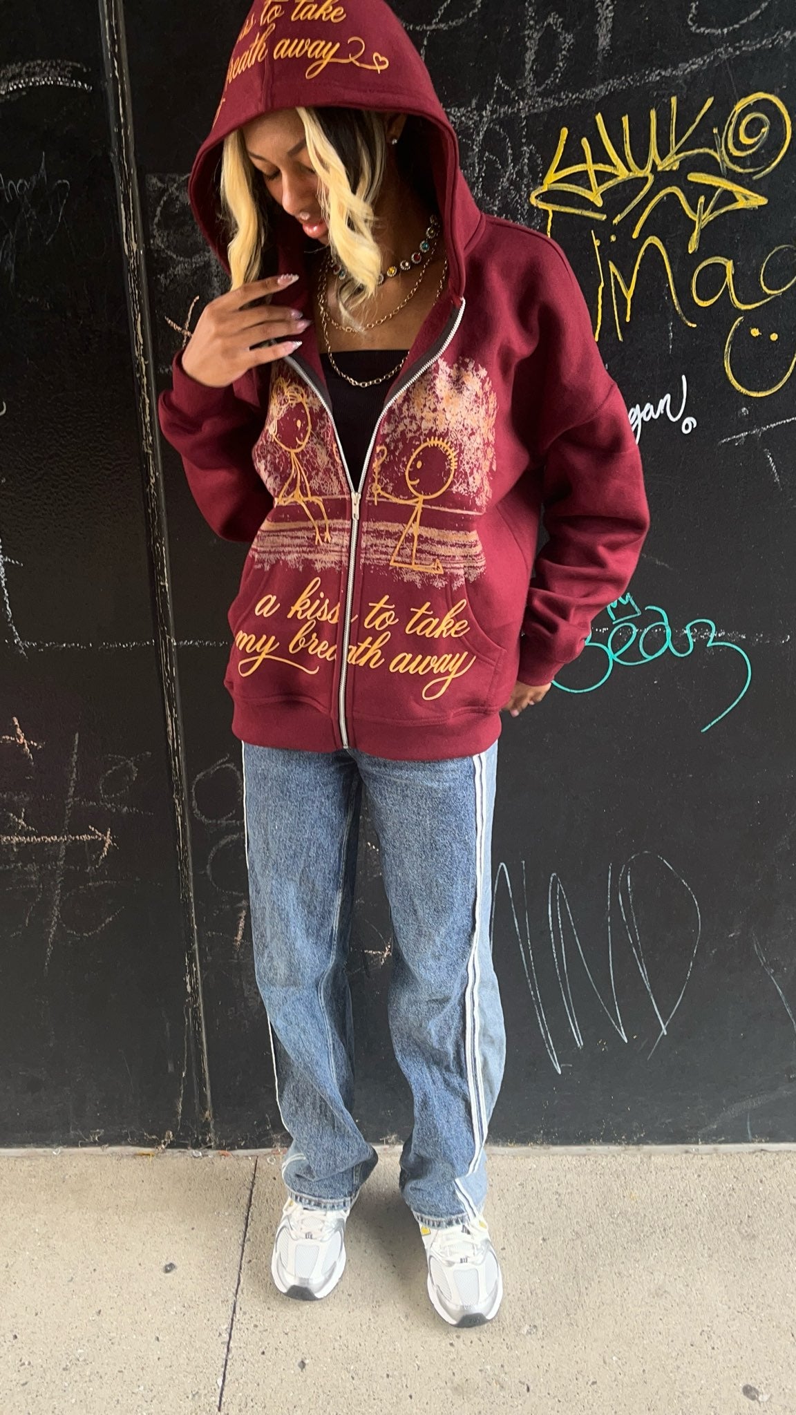Delicate Feelings Hoodie (Burgandy)
